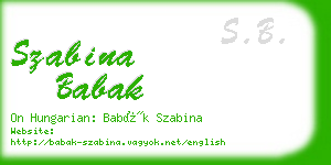 szabina babak business card